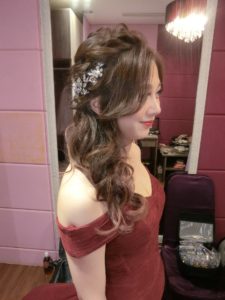 新秘RITA|新娘秘書|bride-涵涵|浪漫捲髮|乾燥花|不凋花|盤髮|蕾絲長頭紗|大眼妝|日系眼妝