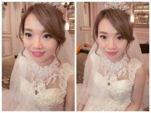 新秘RITA|新娘秘書|bride-澄沂|好媳婦髮型|側邊捲髮|公主頭|低髮髻|蕾絲長頭紗|圓眼|圓眼新娘